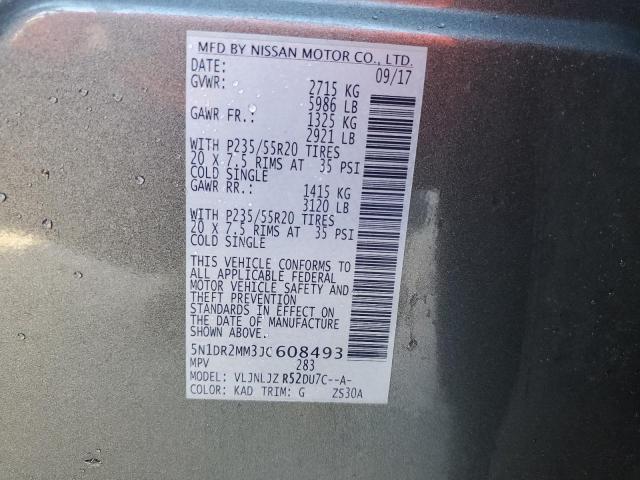 Photo 14 from auction – 2018 NISSAN PATHFINDER with VIN 5N1DR2MM3JC608493