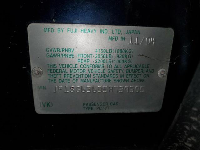 Photo 14 from auction – 2005 SUBARU FORESTER 2 with VIN JF1SG63635H739305