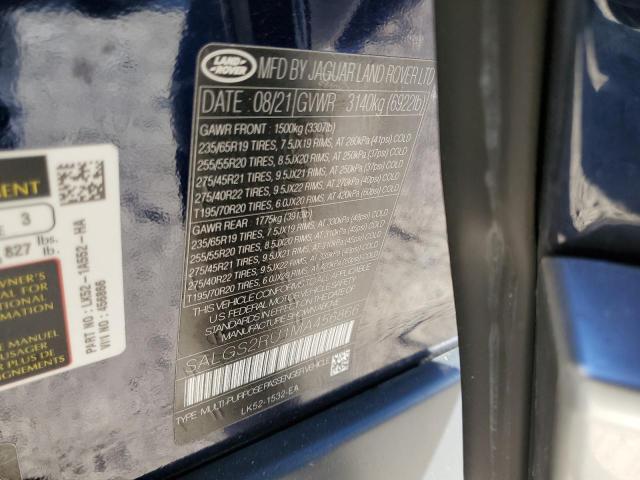 Photo 14 from auction – 2021 LAND ROVER RANGE ROVE with VIN SALGS2RU1MA456866