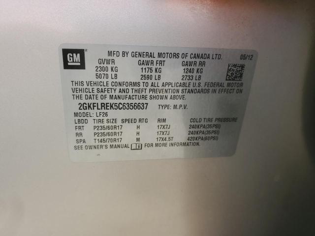 Photo 14 from auction – 2012 GMC TERRAIN SL with VIN 2GKFLREK5C6356637