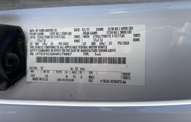 Photo 10 from auction – 2017 FORD F150 SUPER with VIN 1FTEX1CG0HKC75867