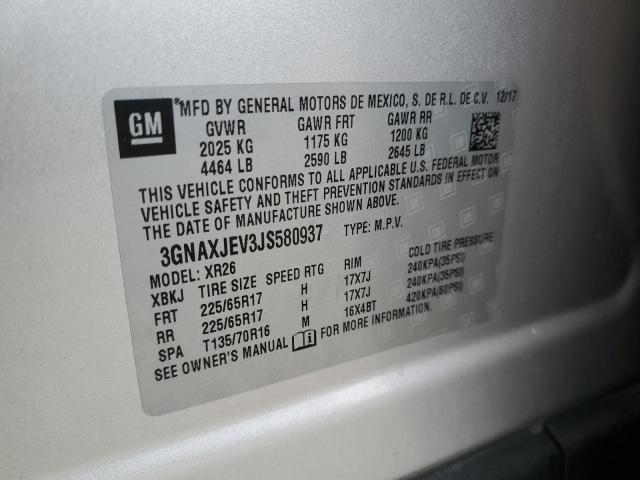 Photo 14 from auction – 2018 CHEVROLET EQUINOX LT with VIN 3GNAXJEV3JS580937
