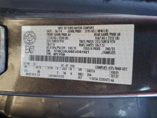 Photo 14 from auction – 2014 FORD ESCAPE TIT with VIN 1FMCU9J98EUD81921