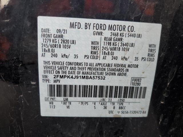 Photo 14 from auction – 2021 FORD EDGE SEL with VIN 2FMPK4J91MBA57532