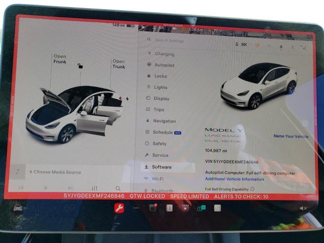 Photo 9 from auction – 2021 TESLA MODEL Y with VIN 5YJYGDEEXMF246846