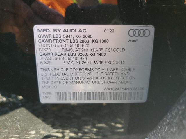 Photo 14 from auction – 2022 AUDI Q5 with VIN WA1E2AFY4N2055138
