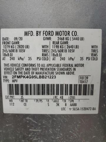 Zdjęcie 14 z aukcji – 2020 FORD EDGE SE z VIN 2FMPK4G95LBB21223