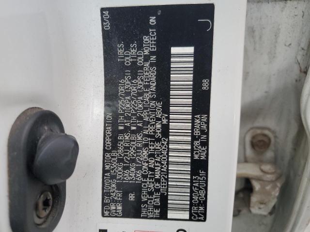 Photo 14 from auction – 2004 TOYOTA HIGHLANDER with VIN JTEEP21A640040542