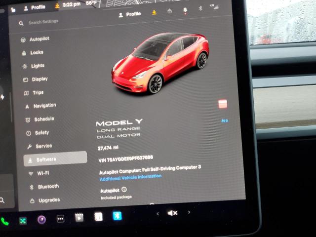 Photo 9 from auction – 2023 TESLA MODEL Y with VIN 7SAYGDEE9PF637686