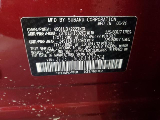 Photo 14 from auction – 2025 SUBARU FORESTER with VIN JF2SLDAC8SH434754