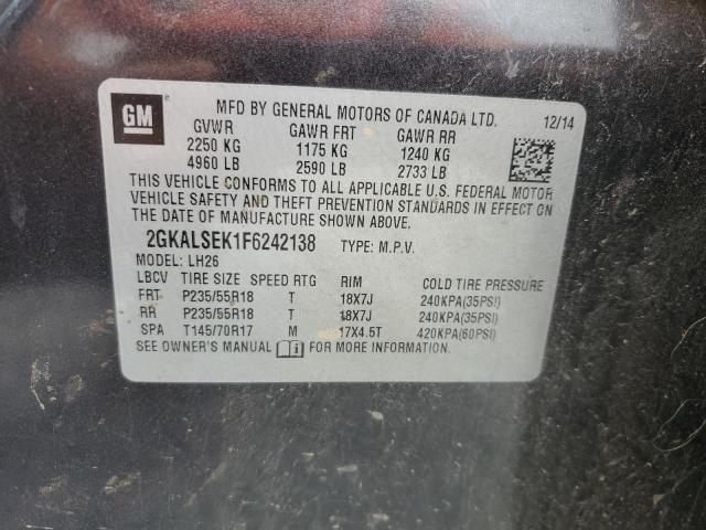 Photo 14 from auction – 2015 GMC TERRAIN SL with VIN 2GKALSEK1F6242138