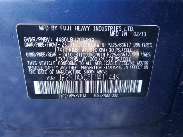 Photo 14 from auction – 2014 SUBARU FORESTER 2 with VIN JF2SJAAC8EH411449