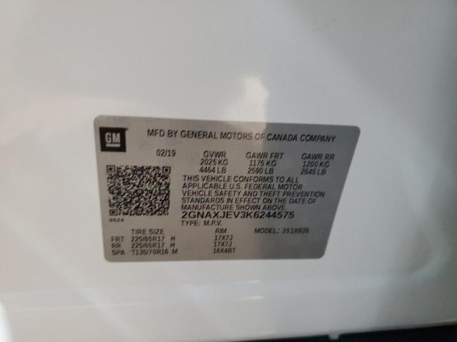Photo 14 from auction – 2019 CHEVROLET EQUINOX LT with VIN 2GNAXJEV3K6244575
