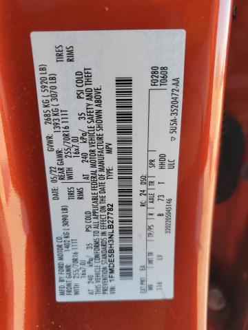 Photo 14 from auction – 2022 FORD BRONCO BAS with VIN 1FMDE5BH3NLB27782