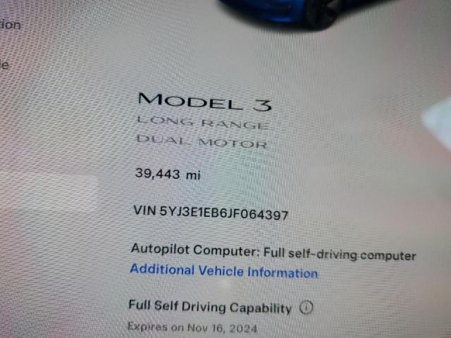 Photo 9 from auction – 2018 TESLA MODEL 3 with VIN 5YJ3E1EB6JF064397