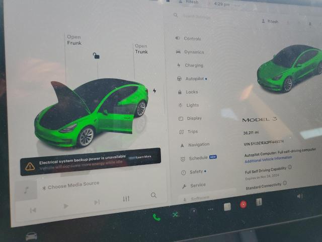 Photo 9 from auction – 2023 TESLA MODEL 3 with VIN 5YJ3E1EA2PF449374