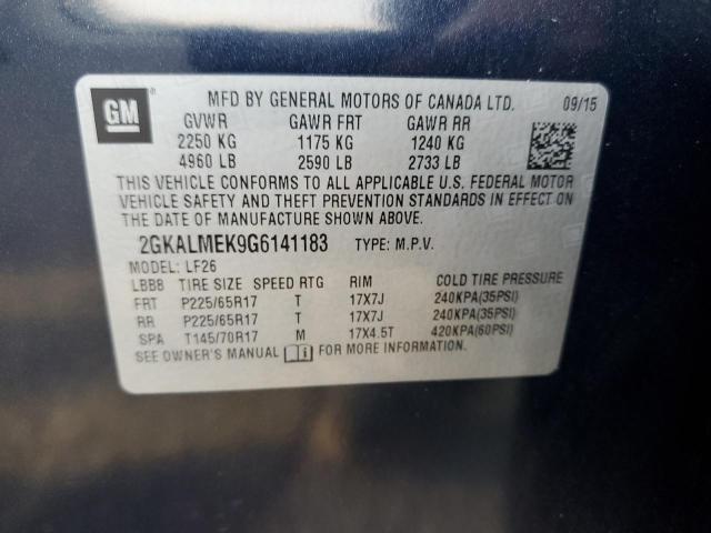 Photo 14 from auction – 2016 GMC TERRAIN SL with VIN 2GKALMEK9G6141183