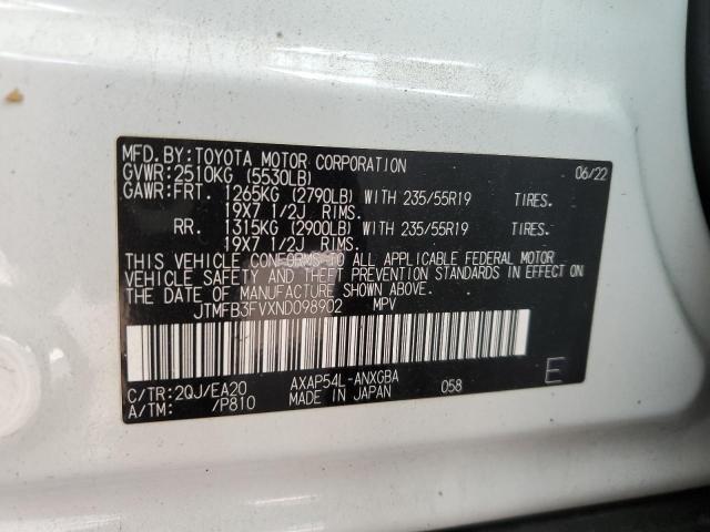 Photo 14 from auction – 2022 TOYOTA RAV4 PRIME with VIN JTMFB3FVXND098902