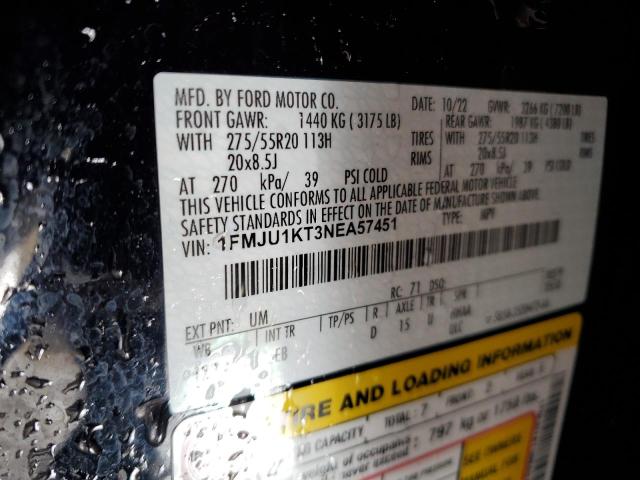 Photo 14 from auction – 2022 FORD EXPEDITION with VIN 1FMJU1KT3NEA57451