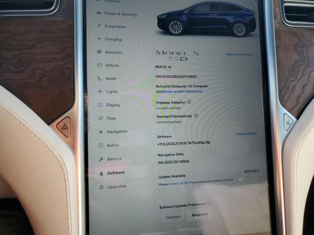 Photo 9 from auction – 2016 TESLA MODEL X with VIN 5YJXCBE26GF011852