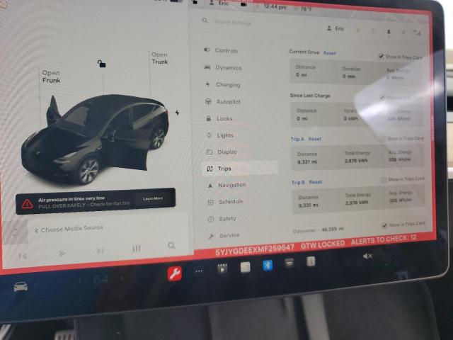 Photo 9 from auction – 2021 TESLA MODEL Y with VIN 5YJYGDEEXMF259547