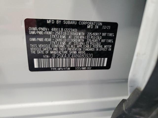 Photo 14 from auction – 2024 SUBARU FORESTER W with VIN JF2SKAJC4RH480920