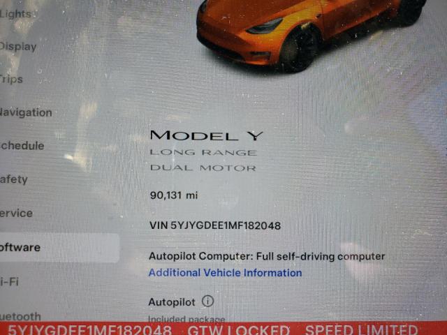 صورة رقم 9 من المزاد - 2021 TESLA MODEL Y مع VIN 5YJYGDEE1MF182048