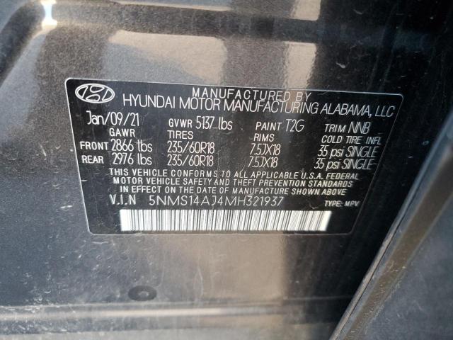 Photo 14 from auction – 2021 HYUNDAI SANTA FE S with VIN 5NMS14AJ4MH321937