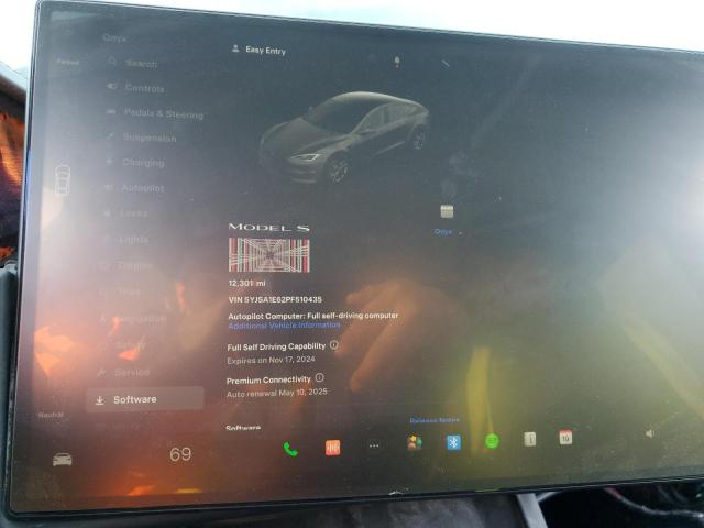 Photo 9 from auction – 2023 TESLA MODEL S with VIN 5YJSA1E62PF510435