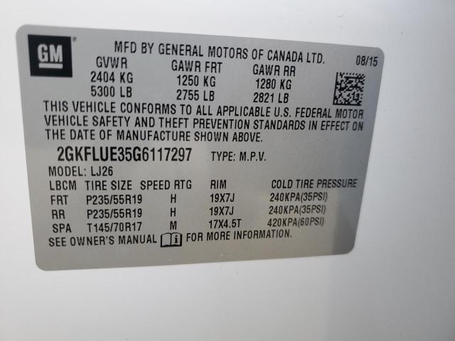 Photo 14 from auction – 2016 GMC TERRAIN SL with VIN 2GKFLUE35G6117297