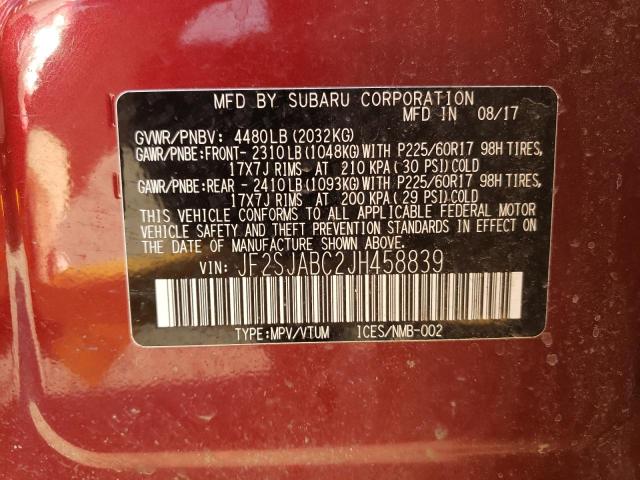 Photo 14 from auction – 2018 SUBARU FORESTER 2 with VIN JF2SJABC2JH458839