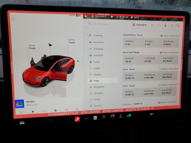 Photo 9 from auction – 2023 TESLA MODEL 3 with VIN 5YJ3E1EB6PF671442