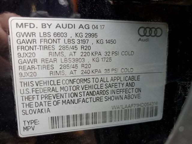 Photo 14 from auction – 2017 AUDI Q7 PREMIUM with VIN WA1LAAF71HD054314
