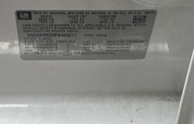 Photo 10 from auction – 2015 CHEVROLET SILVERADO with VIN 3GCUKREC6FG424211