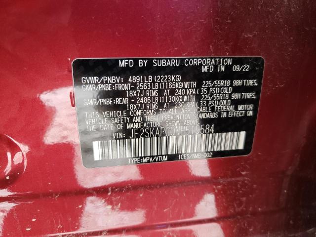 Photo 14 from auction – 2022 SUBARU FORESTER L with VIN JF2SKAPC0NH519584