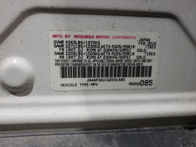 Photo 14 from auction – 2016 MITSUBISHI OUTLANDER with VIN JA4AP3AU1GZ031485