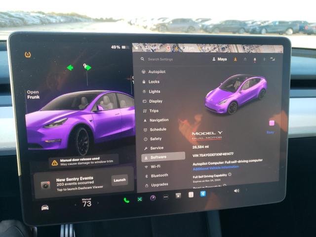 Photo 9 from auction – 2022 TESLA MODEL Y with VIN 7SAYGDEFXNF461477