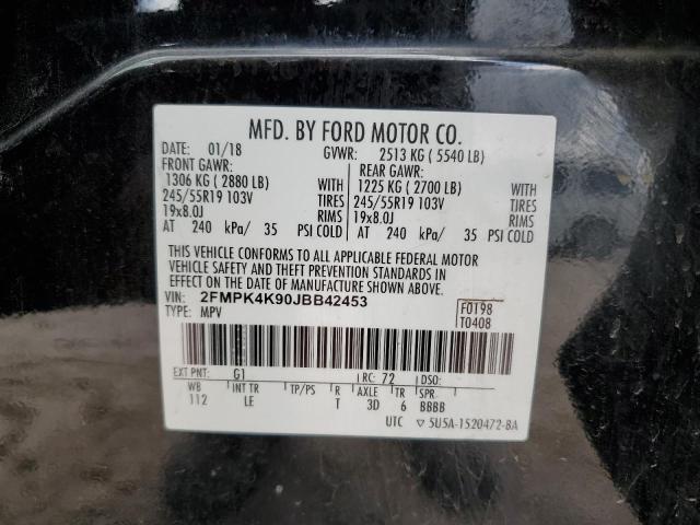 Photo 14 from auction – 2018 FORD EDGE TITAN with VIN 2FMPK4K90JBB42453