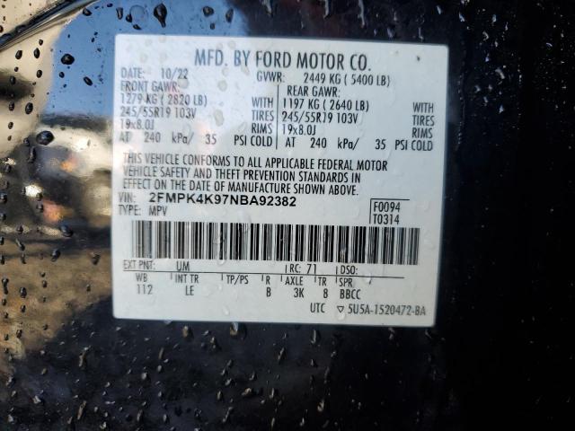 Photo 14 from auction – 2022 FORD EDGE TITAN with VIN 2FMPK4K97NBA92382