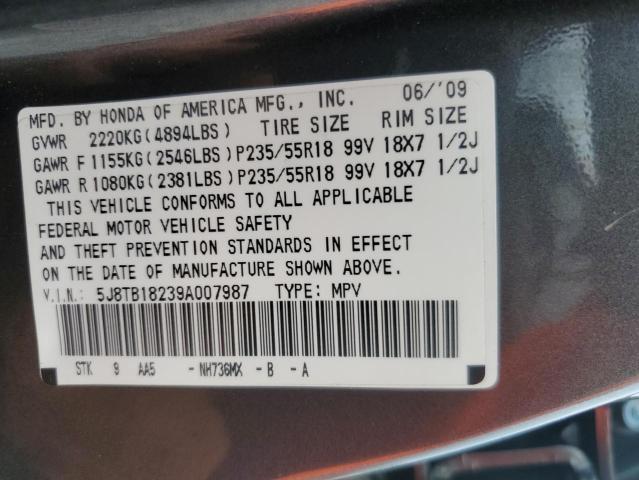 Photo 14 from auction – 2009 ACURA RDX with VIN 5J8TB18239A007987