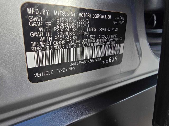Photo 10 from auction – 2022 MITSUBISHI OUTLANDER with VIN JA4J3VA89NZ071448