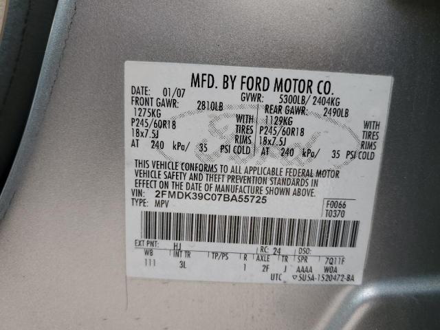 Photo 14 from auction – 2007 FORD EDGE SEL P with VIN 2FMDK39C07BA55725