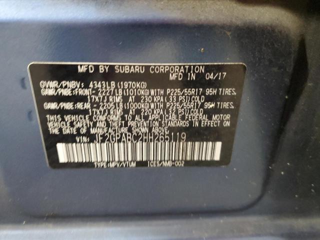 Photo 14 from auction – 2017 SUBARU CROSSTREK with VIN JF2GPABC2HH265119