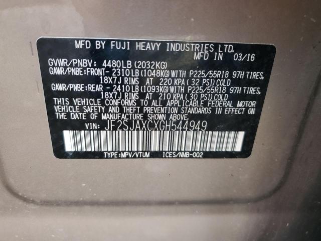 Photo 14 from auction – 2016 SUBARU FORESTER 2 with VIN JF2SJAXCXGH544949
