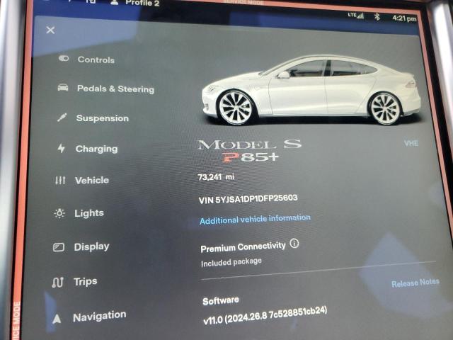 Photo 9 from auction – 2013 TESLA MODEL S with VIN 5YJSA1DP1DFP25603