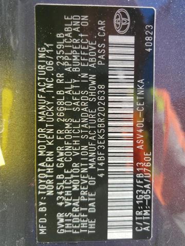 Photo 14 from auction – 2011 TOYOTA CAMRY BASE with VIN 4T4BF3EK5BR202638