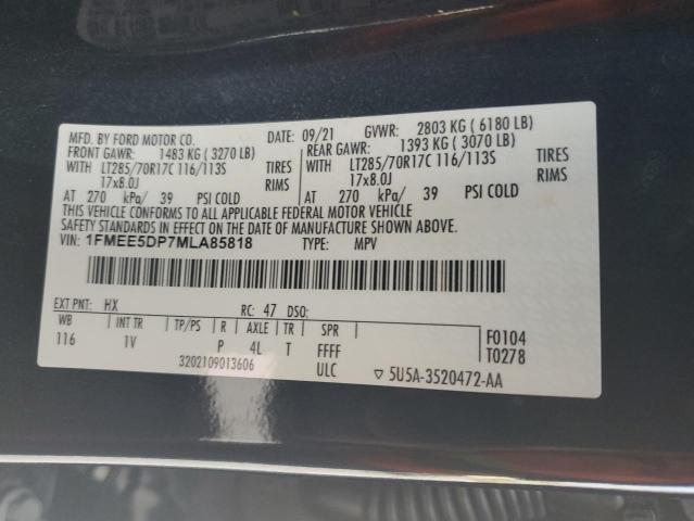 Photo 14 from auction – 2021 FORD BRONCO BAS with VIN 1FMEE5DP7MLA85818