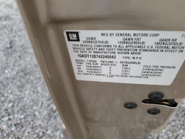 Photo 14 from auction – 2004 GMC ENVOY with VIN 1GKDT13S742240043