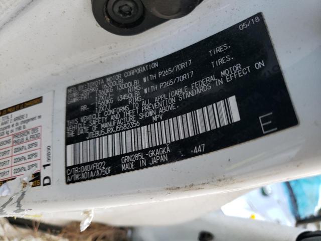Photo 14 from auction – 2018 TOYOTA 4RUNNER SR with VIN JTEBU5JRXJ5582356