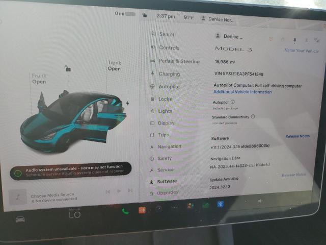 Photo 9 from auction – 2023 TESLA MODEL 3 with VIN 5YJ3E1EA3PF541349